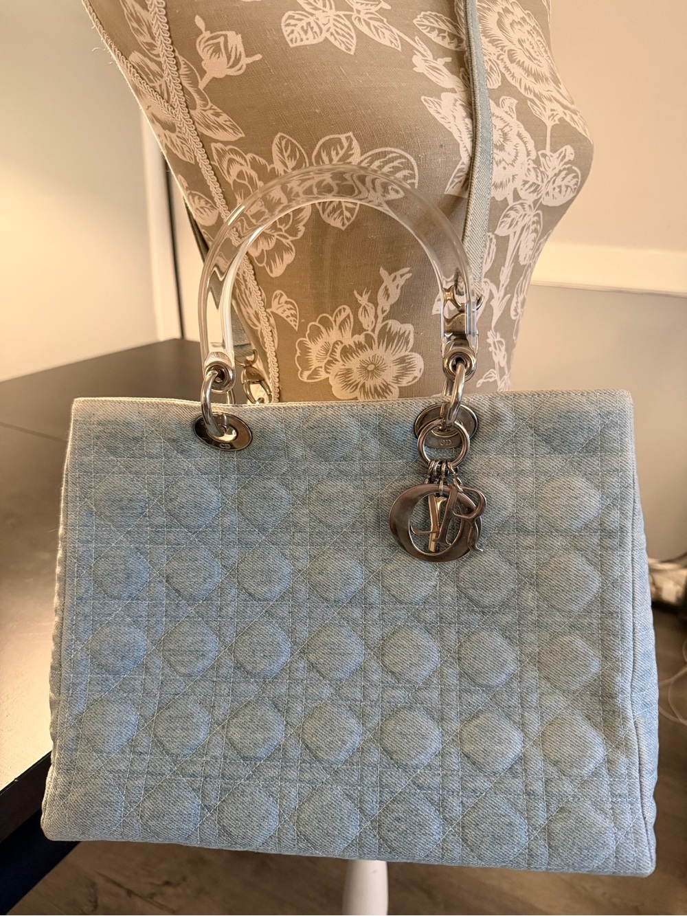 Christian Dior Lady Dior Denim Cannage Bag - Picture 2 of 7